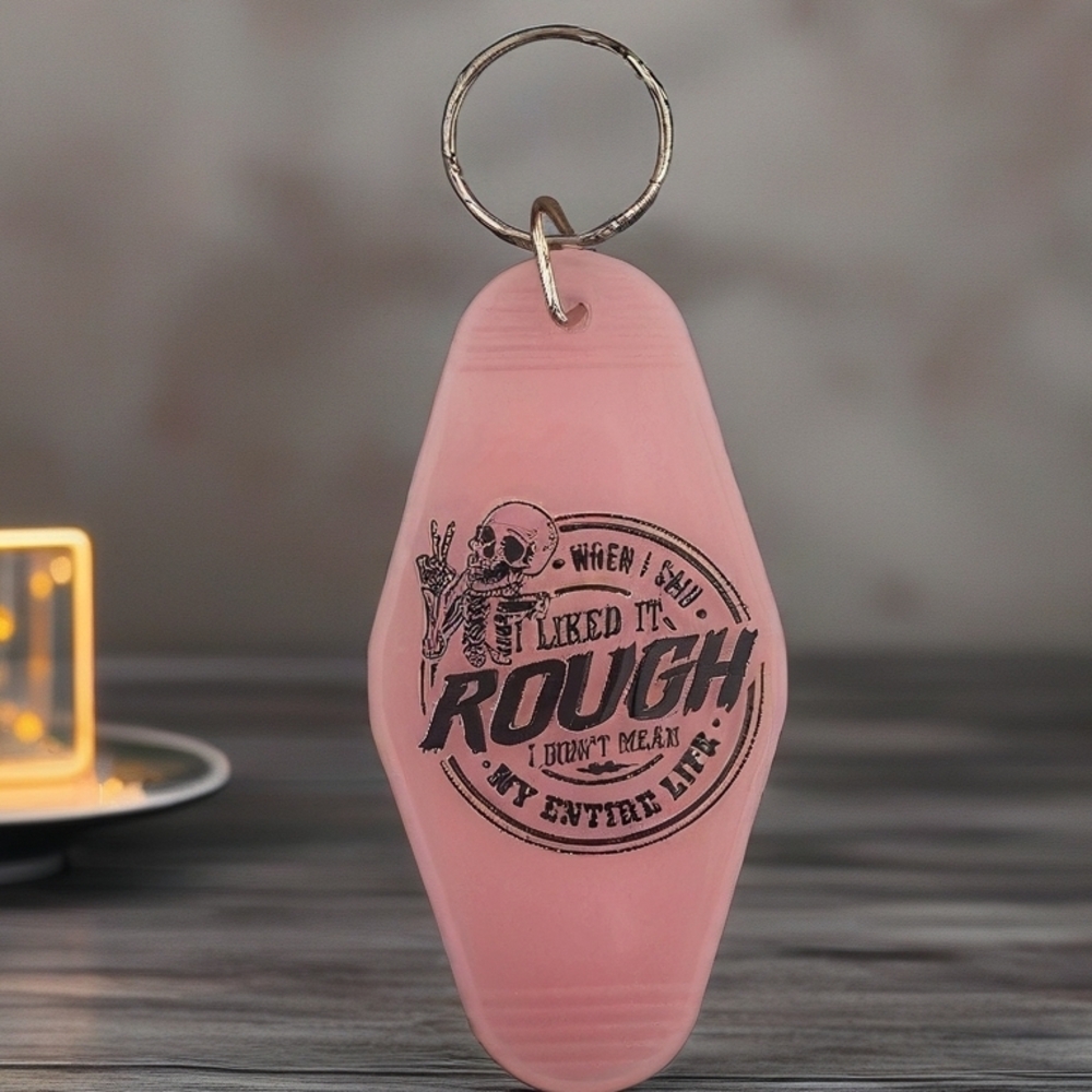 Edgy Pink Skull Keychain
